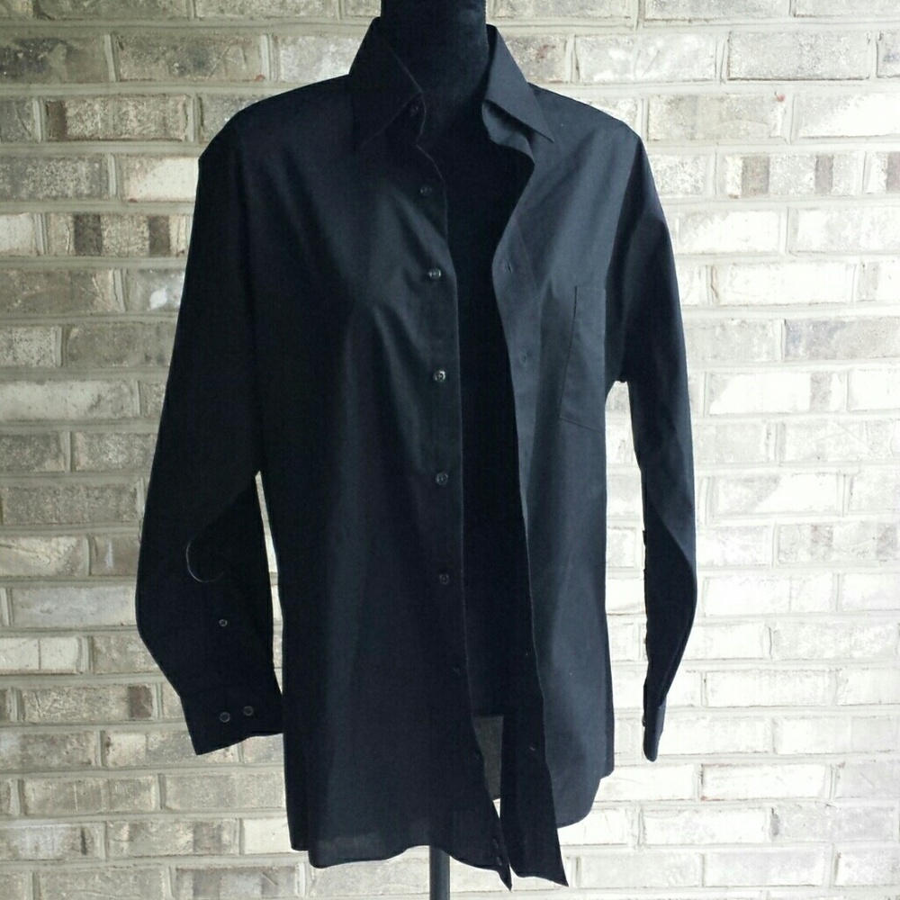 Men's black dress shirt size fitted 15.5